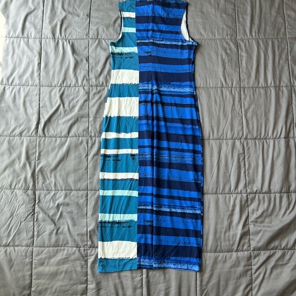 Anthropologie Striped Bodycon Midi Sleeveless Dress Corey Lynn Carter M - Picture 2 of 7